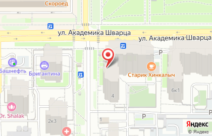 Точка продаж напольных покрытий Tarkett на улице Академика Шварца на карте