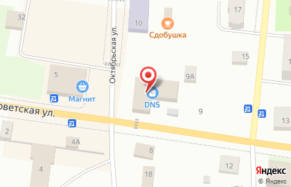 Гипермаркет DNS на Октябрьской улице на карте