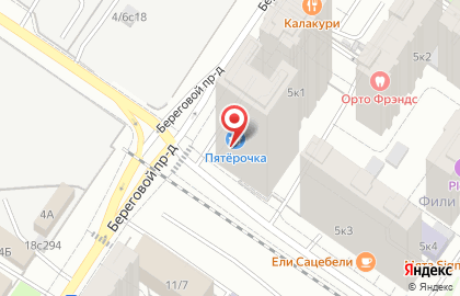 Перекресток в Береговом проезде на карте