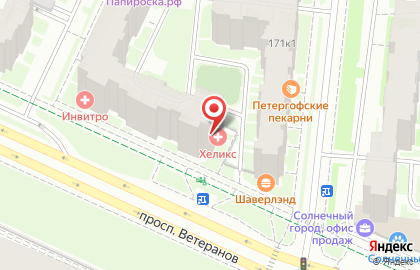 Лабораторная служба Хеликс в Санкт-Петербурге на карте