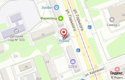 Магазин трикотажных изделий на улице Горького на карте