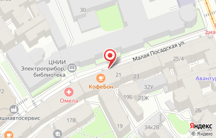Кофейня КофеБон на Малой Посадской улице на карте