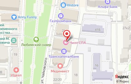 Ярославский филиал Банкомат, АКБ Транскапиталбанк на улице Чайковского на карте
