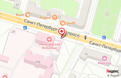 Консультативно-диагностический центр Николаевская больница в Санкт-Петербурге на карте