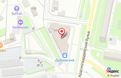 Супермаркет Перекрёсток на Красногвардейском бульваре, 44в в Подольске на карте