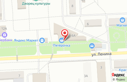 Супермаркет Пятёрочка на улице Ленина на карте