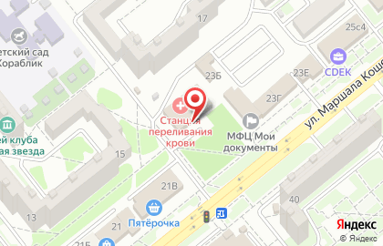 Магазин Профессионал на улице Маршала Кошевого на карте