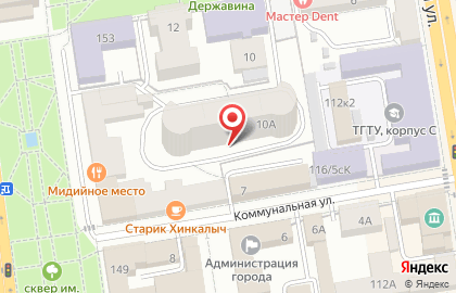 Строительная компания ТамбовБизнесСтрой на Державинской улице на карте
