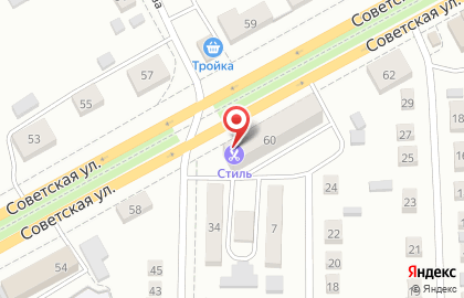 Парикмахерская Стиль на Советской улице на карте