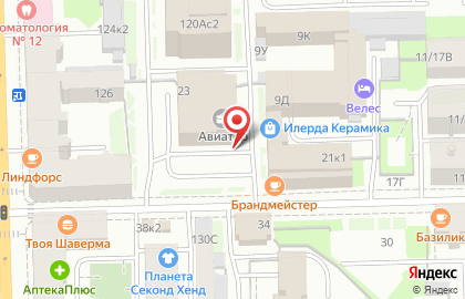 БЦ Авиатор на Московских воротах на карте