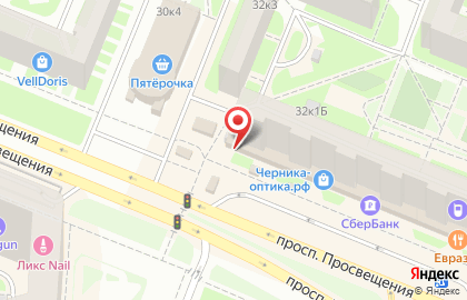Салон продаж МТС на проспекте Просвещения на карте