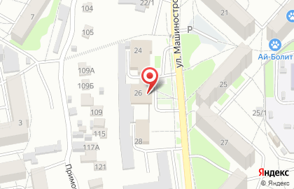 Продуктовый супермаркет Аникс на улице Машиностроителей на карте