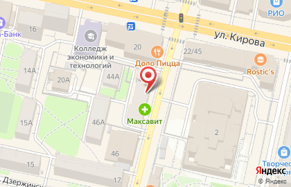Аптека Экономь на улице Рылеева на карте
