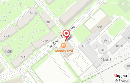 Городской ресторан Токио-city на улице Ольги Берггольц на карте