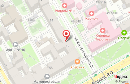 Гофрофабрика в Василеостровском районе на карте