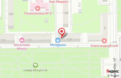 Продовольственный магазин Матрёшка на Коммунистической улице на карте