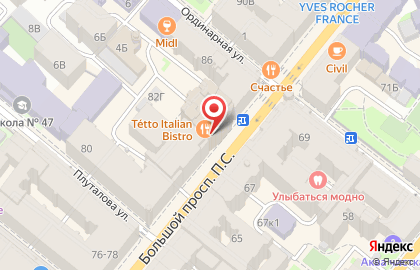 Клиника эстетической медицины Milano на Петроградской на карте