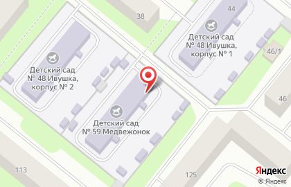Детский сад №59 на улице Строителей на карте