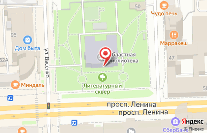 Челябинская областная универсальная научная библиотека в Центральном районе на карте