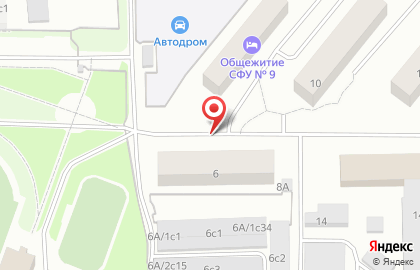Общежитие СФУ в Октябрьском районе на карте