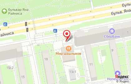 Туры.ру на бульваре Яна Райниса на карте