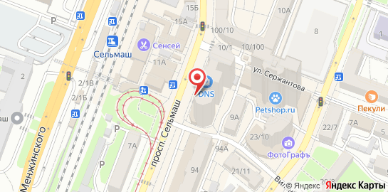 Салон Мир оптики на проспекте Сельмаш на карте