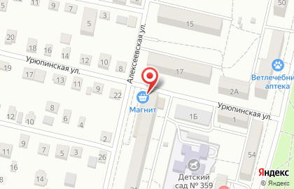 Супермаркет Магнит у дома на Алексеевской улице на карте