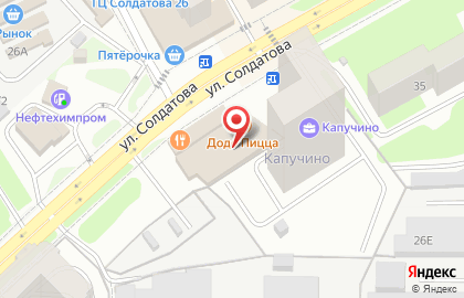 Киоск по ремонту обуви и изготовлению ключей на улице Солдатова на карте