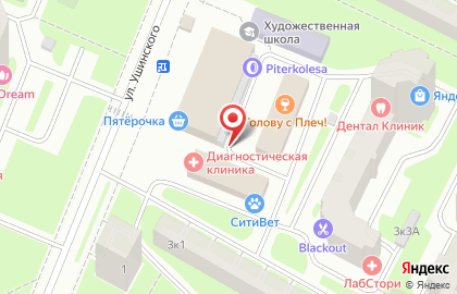 Центр по пересадке волос на улице Ушинского на карте