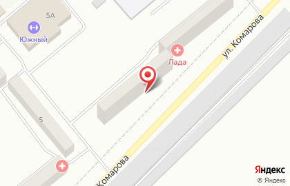 Медицинский центр Лада на улице Комарова на карте