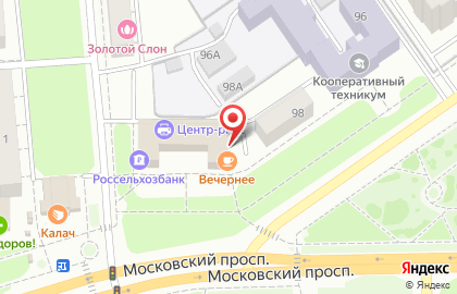 Кафе Вечернее на Московском проспекте на карте