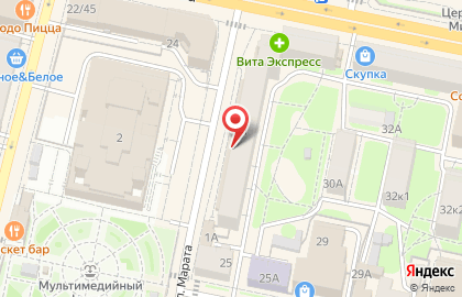Цветочный магазин Мир цветов в переулке Марата на карте