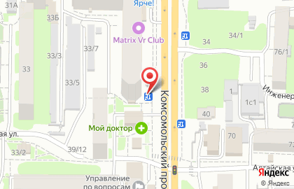 Салон Моя оптика на Комсомольском проспекте на карте