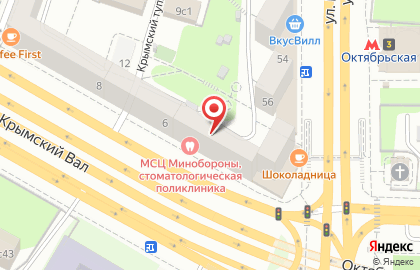 Медицинская компания Инвитро на метро Октябрьская на карте