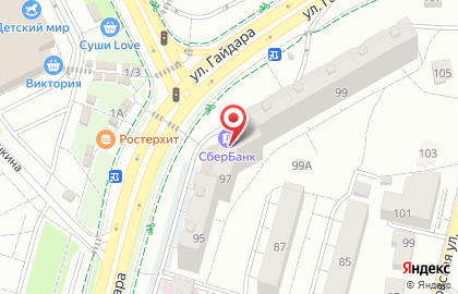 СберБанк России на улице Гайдара на карте