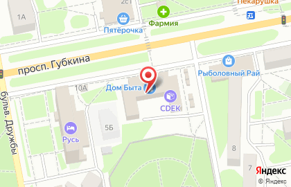 Бар Барин на проспекте Губкина на карте