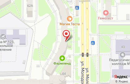 Магазин мясных изделий Уральский богатырь на улице Молодогвардейцев, 62 на карте