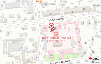 Краевая психиатрическая больница №1 на улице Суханова на карте