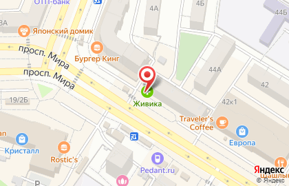 Кафе быстрого питания hot в Советском районе на карте