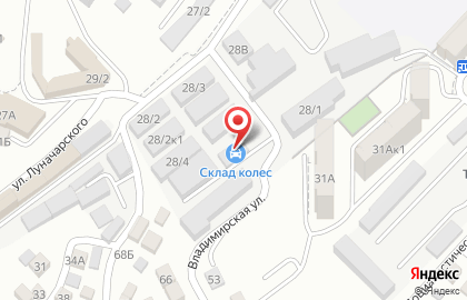 Торгово-сервисная компания на улице Луначарского на карте