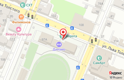 Кафе Динамо на улице Льва Толстого на карте
