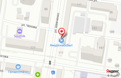 Магазин товаров для дома Амурснабсбыт на улице Шевченко на карте