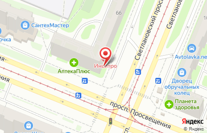 Магазин овощей и фруктов Фруктовая №1 на Светлановском проспекте на карте
