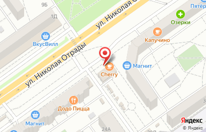 Кафе-бар Cherry в Тракторозаводском районе на карте