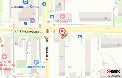 Киоск по продаже овощей и фруктов в Кирове на карте