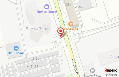 9 бокс на улице Зорге на карте