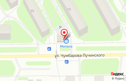 Продуктовый магазин Милана на улице Чумбарова-Лучинского на карте