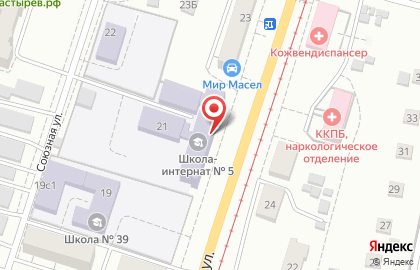 Школа-интернат №5 на Краснореченской улице на карте