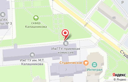 Ижевский государственный технический университет им. М.Т. Калашникова на Студенческой улице, 7 на карте