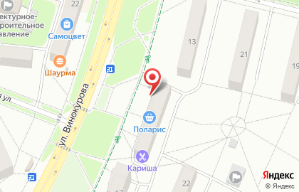 Магазин овощей и фруктов на улице Винокурова на карте